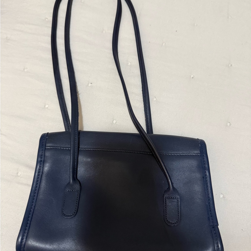 “Vintage Coach 9023 Navy Leather Flap Shoulder Bag 90s Y2K” - Picture 2 of 11